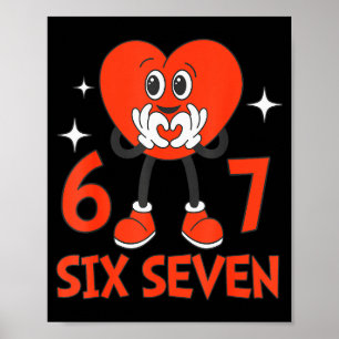Affiche Saint-Valentin drôle Six Sept Cœurs 6 7 Mème Garço