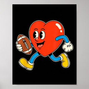Affiche Saint-Valentin Football en forme de cœur pour homm