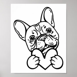 Affiche Saint Valentin Français Amour de Bulldog