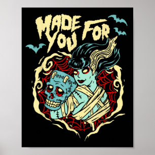 Affiche Saint-Valentin Frankenstein fait pour vous amoureu
