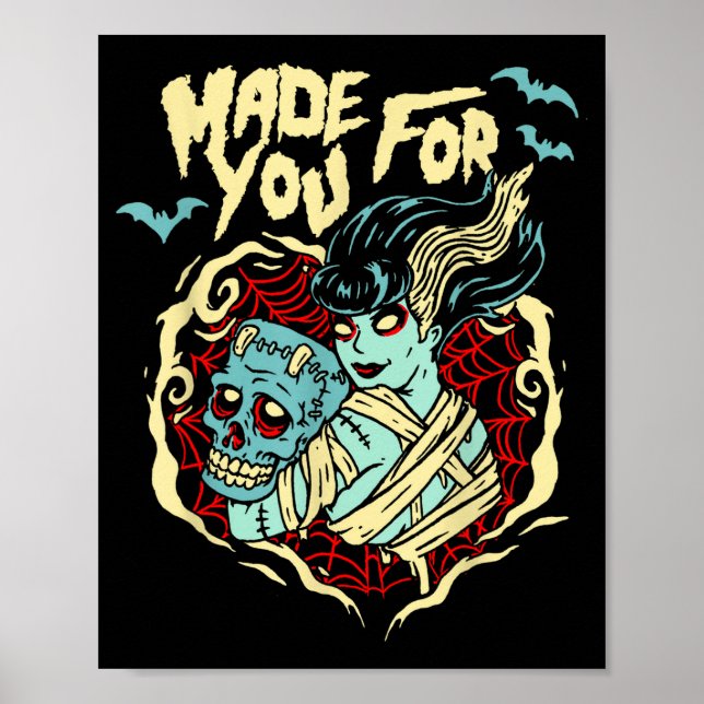 Affiche Saint-Valentin Frankenstein fait pour vous amoureu (Devant)