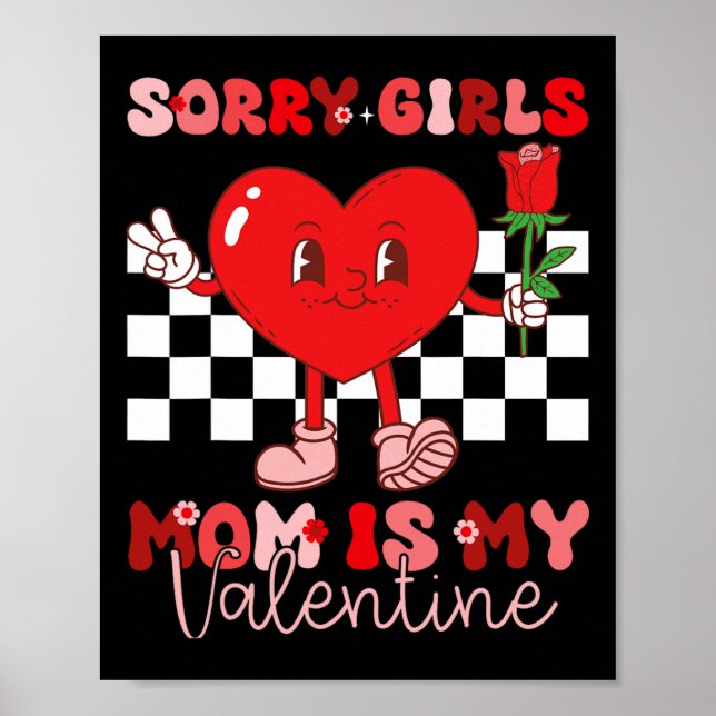 Affiche Saint-Valentin Garçons Enfants Désolé Filles Maman (Devant)