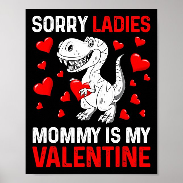 Affiche Saint-Valentin Garçons Enfants Désolé Mesdames Mam (Devant)