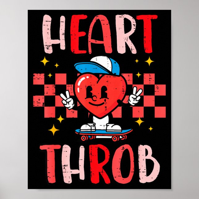 Affiche Saint-Valentin Heart Throb Skateboard Mignon Tout- (Devant)