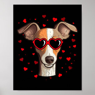 Affiche Saint-Valentin Italien Lévrier Cœur Adorable Amour