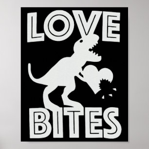 Affiche Saint-Valentin Love Bites Dinosaure 