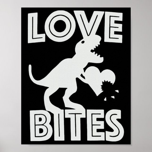 Affiche Saint-Valentin Love Bites Dinosaure  (Devant)