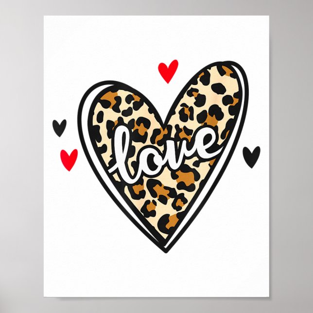 Affiche Saint-Valentin Love Léopard  (Devant)
