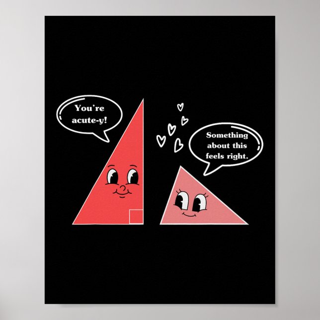 Affiche Saint-Valentin Mignon Triangle Blague Mathématique (Devant)