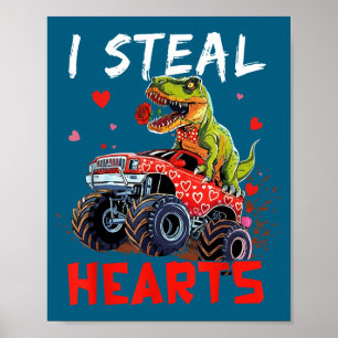 Affiche Saint-Valentin Monster Truck Trex Garçon Toddler I