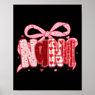 Affiche Saint-Valentin Nana Coquette Rose Bow Floral Maman