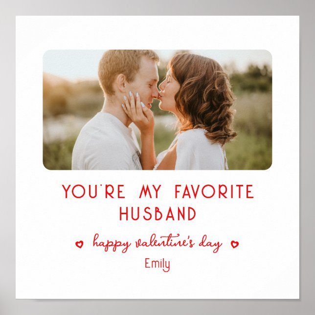 Affiche Saint Valentin Photo Vous êtes mon mari favori (Devant)