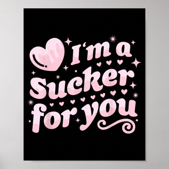 Affiche Saint-Valentin Pun Je Suis Un Fou De Vous Égalemen (Devant)