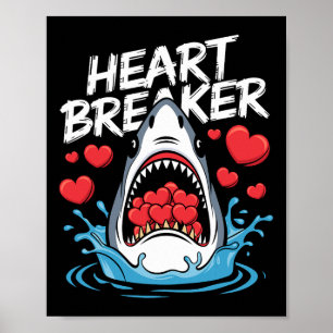 Affiche Saint-Valentin Requin Casse-Cœur Garçons Enfants 