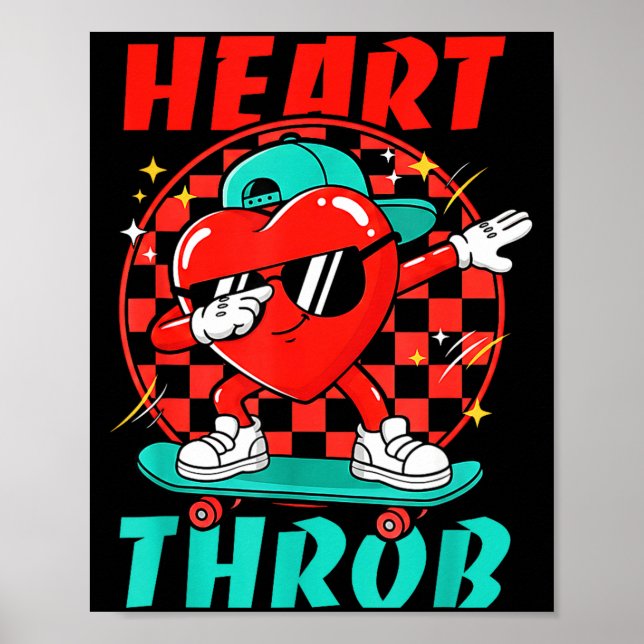 Affiche Saint-Valentin Rétro Groovy Coup de Foudre Tout-Pe (Devant)