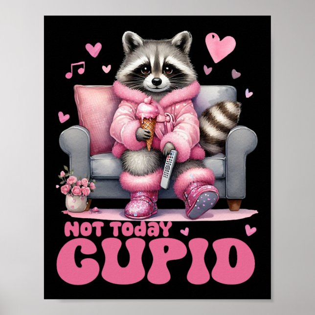 Affiche Saint-Valentin Rétro Pas Aujourd'hui Cupidon Raton (Devant)