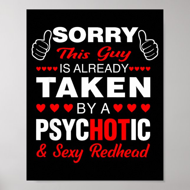 Affiche Saint-Valentin Roux Désolé Ce Mec Est Pris Y  (Devant)
