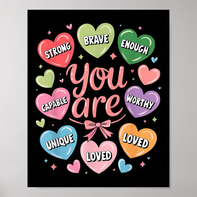 Affiche Saint Valentin Vous Êtes Aimé Assez Digne Coeur De (Devant)