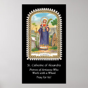 Affiche Sainte Catherine d'Alexandrie en robe égyptienne