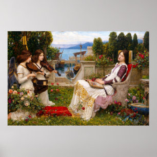 Affiche Sainte Cécile par John William Waterhouse