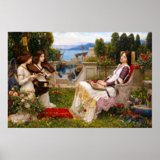 Affiche Sainte Cécile par John William Waterhouse