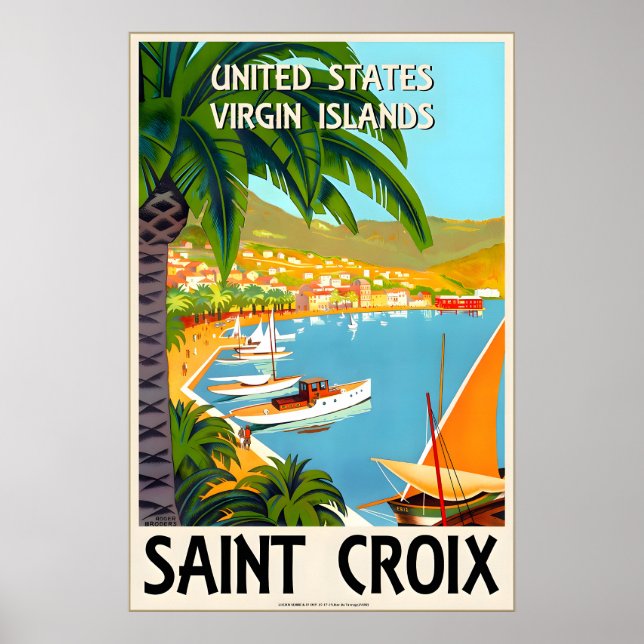 Affiche Sainte-Croix Îles Vierges américaines Caraïbes Oue (Devant)