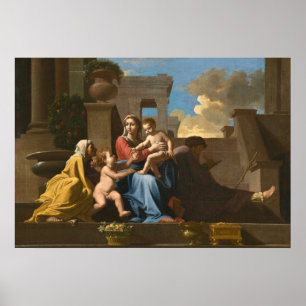 Affiche Sainte Famille sur les marches, Nicolas Poussin Ar
