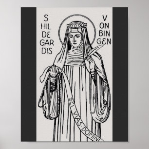 Affiche Sainte Hildegarde de Bingen abbesse bénédictine