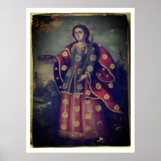 Affiche Sainte-Lucie dans le style de l'école de Cusco