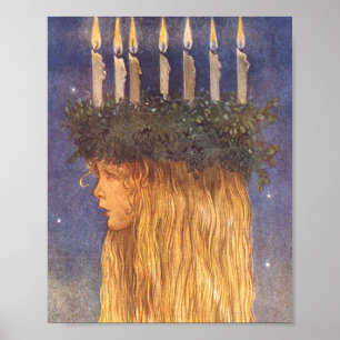 Affiche Sainte-Lucie John Bauer