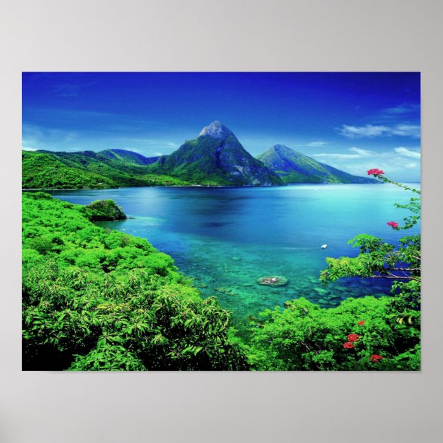 Affiche Sainte-Lucie Les Pitons (Devant)