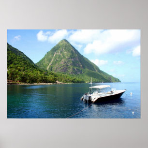 Affiche Sainte-Lucie Pitons