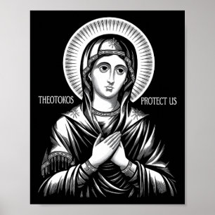Affiche Sainte Marie Théotokos chrétienne orthodoxe Protég