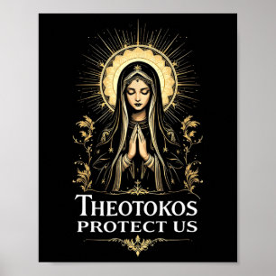 Affiche Sainte Marie Théotokos chrétienne orthodoxe Protég