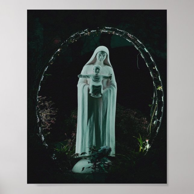 Affiche Sainte Mère Marie et Bébé Jésus chrétien (Devant)