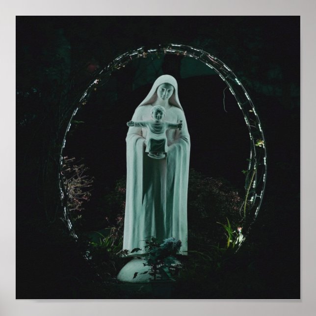 Affiche Sainte Mère Marie et Bébé Jésus chrétien (Devant)