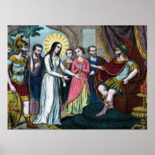 Affiche Sainte Philomène est jugée devant l'empereur Diocl