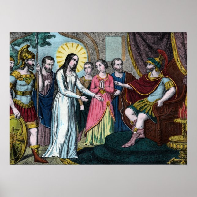 Affiche Sainte Philomène est jugée devant l'empereur Diocl (Devant)
