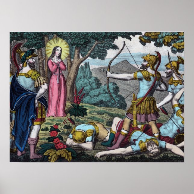 Affiche Sainte Philomène percée de flèches (Devant)