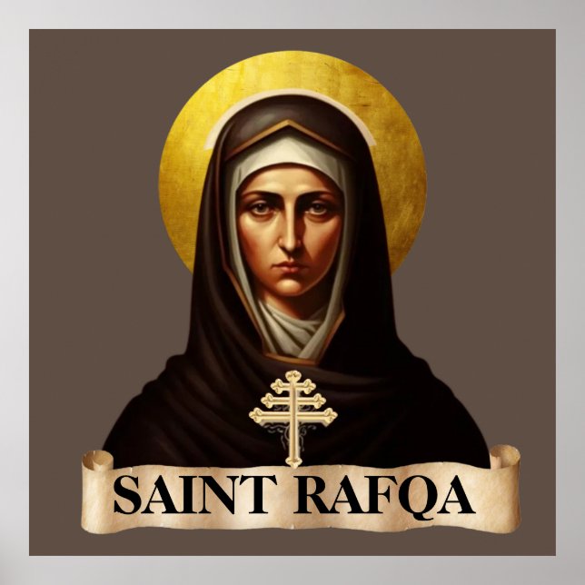 Affiche Sainte Rafqa, religieuse maronite, extra large (Devant)