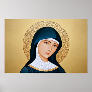 Affiche Sainte Scholastique : Cœur de prière