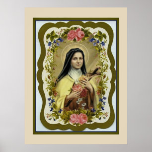 Affiche Sainte Thérèse de Lisieux Petite Fleur de Jésus