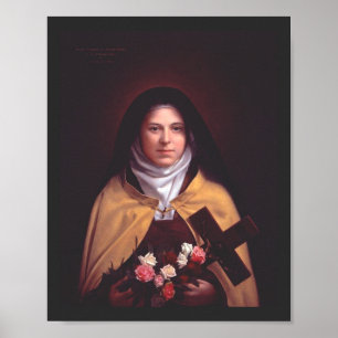 Affiche Sainte Thérèse de Lisieux Pluie de Roses Art Sacré