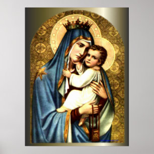 Affiche Sainte Vierge Marie et Enfant Jésus