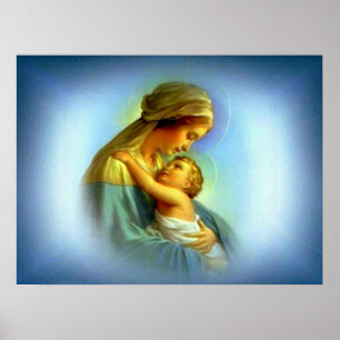 Affiche Sainte Vierge Marie et Enfant Jésus