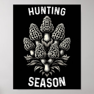 Affiche Saison Chasse Morel Champignons Chasse Morchella F