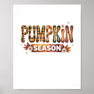 Affiche Saison citrouille Boho Automne
