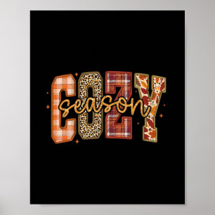 Affiche Saison Cosy Fleur Sauvage Automne Fall Y'all Feuil
