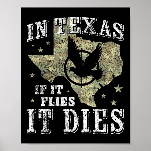 Affiche Saison de chasse à la colombe du Texas - Il vole I (Devant)