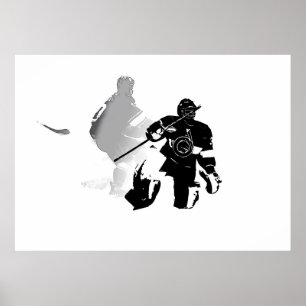 Affiche Saison de hockey sur glace - gardien de but et ave